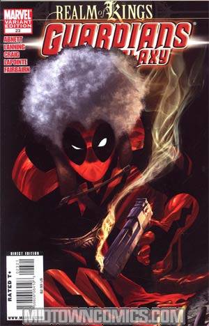 Guardians Of The Galaxy Vol 2 #23 Cover B Incentive Deadpool Variant Cover (Realm Of Kings Tie-In)