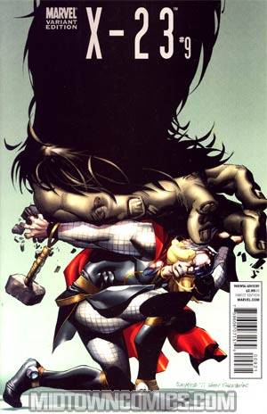 X-23 Vol 2 #9 Cover B Incentive Thor Goes Hollywood Variant Cover (Collision Part 3)