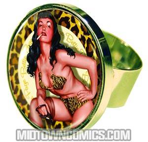 Bettie Page Golden Leopard Adjustable Ring