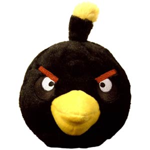 Angry Birds 5-Inch Plush With Sound - Black Bird