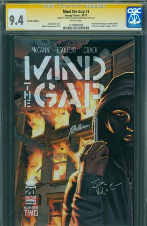 Mind The Gap #2 Cover G Recalled Edition Variant Signed By Jim McCann & Rodin Esquejo CGC 9.8