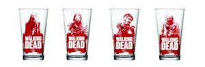 Walking Dead Pint Glass - Zombie Red