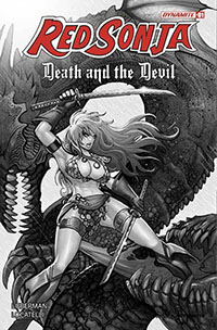 Red Sonja Death And The Devil #1 Cover U Incentive Moritat Black & White Cover