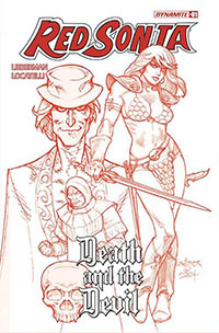 Red Sonja Death And The Devil #1 Cover V Incentive Joseph Michael Linsner Red Line Art Cover