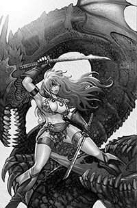 Red Sonja Death And The Devil #1 Cover W Incentive Moritat Black & White Virgin Cover