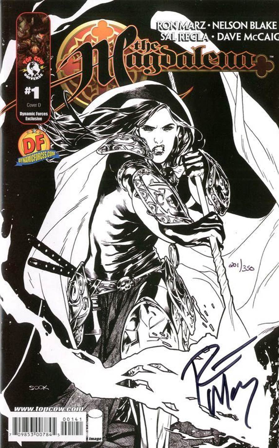 Magdalena Vol 3 #1 Cover E DF Exclusive Ryan Sook Black & White Cover Signed By Ron Marz