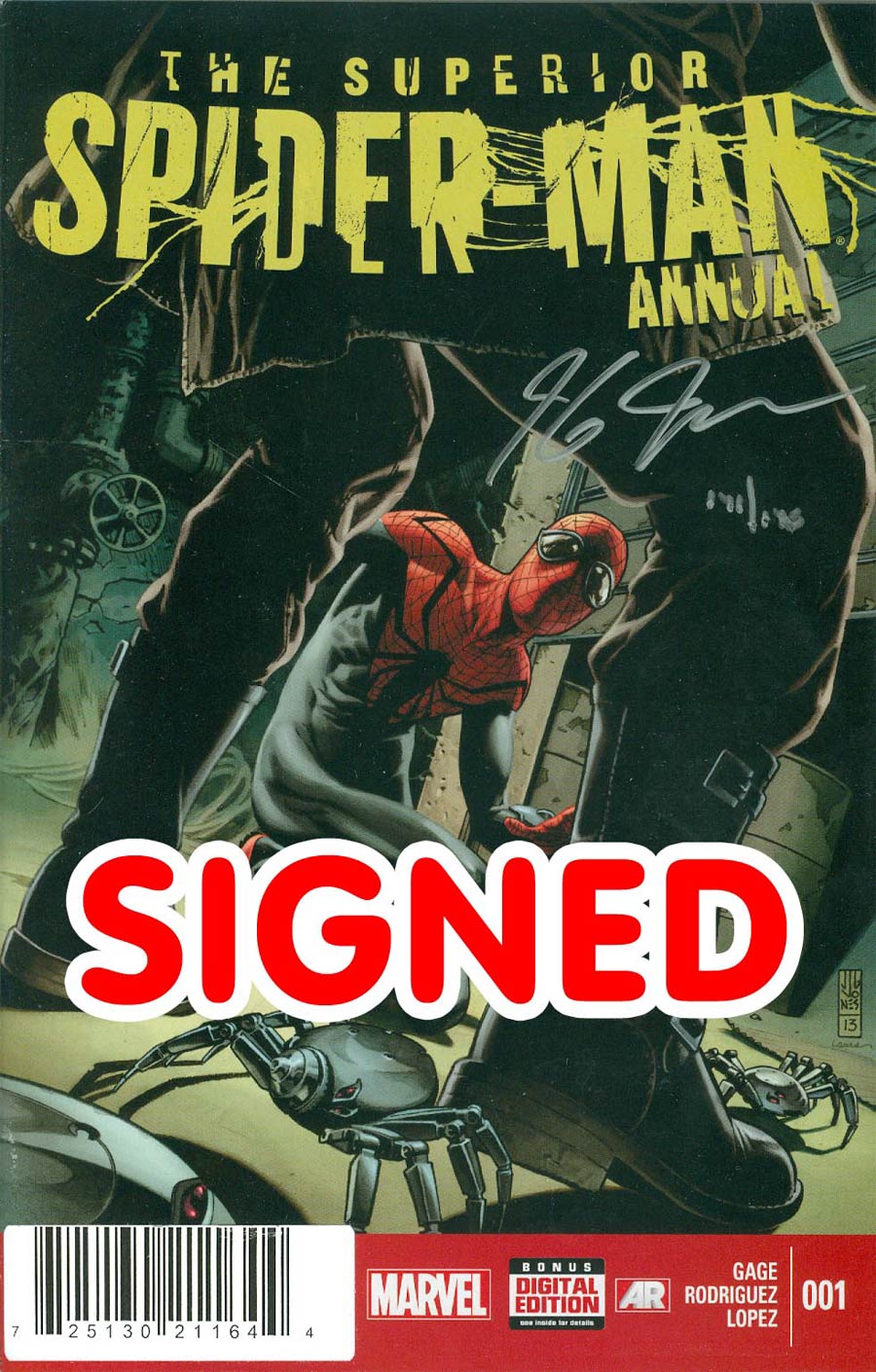 Superior Spider-Man Annual #1 Cover B DF Signed By JG Jones