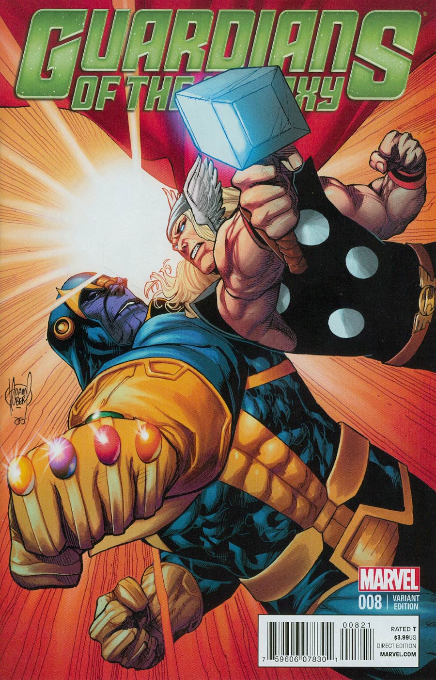 Guardians Of The Galaxy Vol 3 #8 Cover B Incentive Thor Battle Variant Cover (Infinity Tie-In)