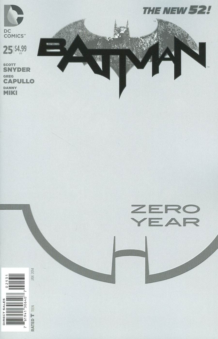 Batman Vol 2 #25 Cover E Incentive Greg Capullo Sketch Cover (Batman Zero Year Tie-In)