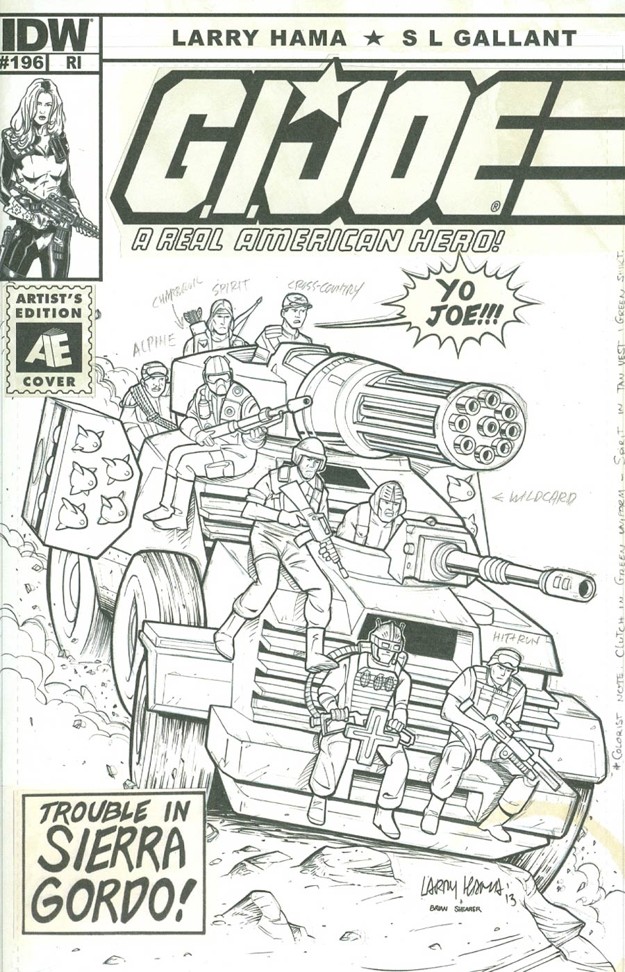 GI Joe A Real American Hero #196 Cover C Incentive Larry Hama & Brian Shearer Artist Edition Variant Cover