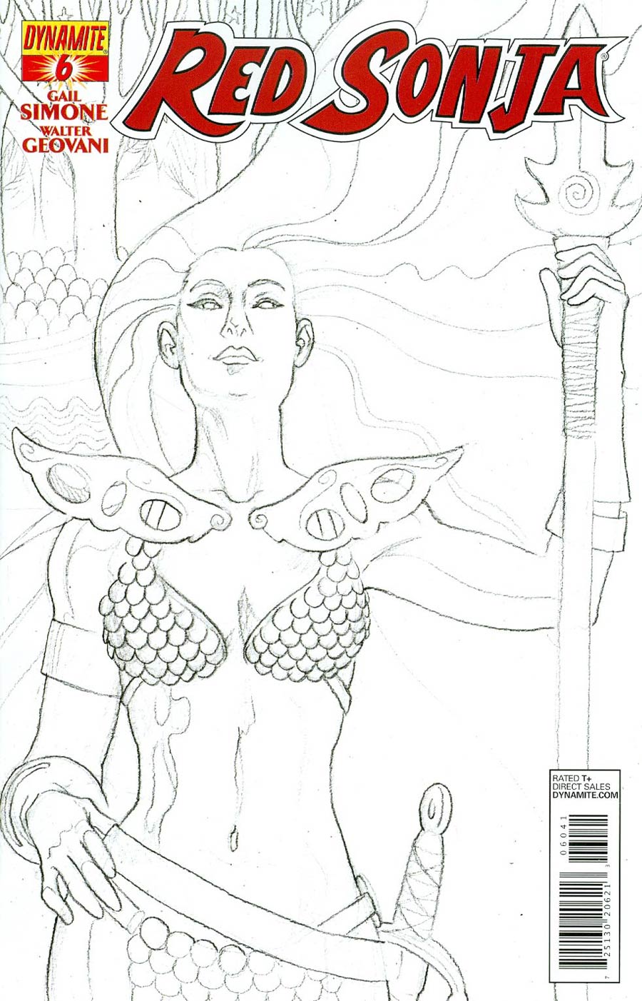 Red Sonja Vol 5 #6 Cover E Incentive Jill Thompson Black & White Cover