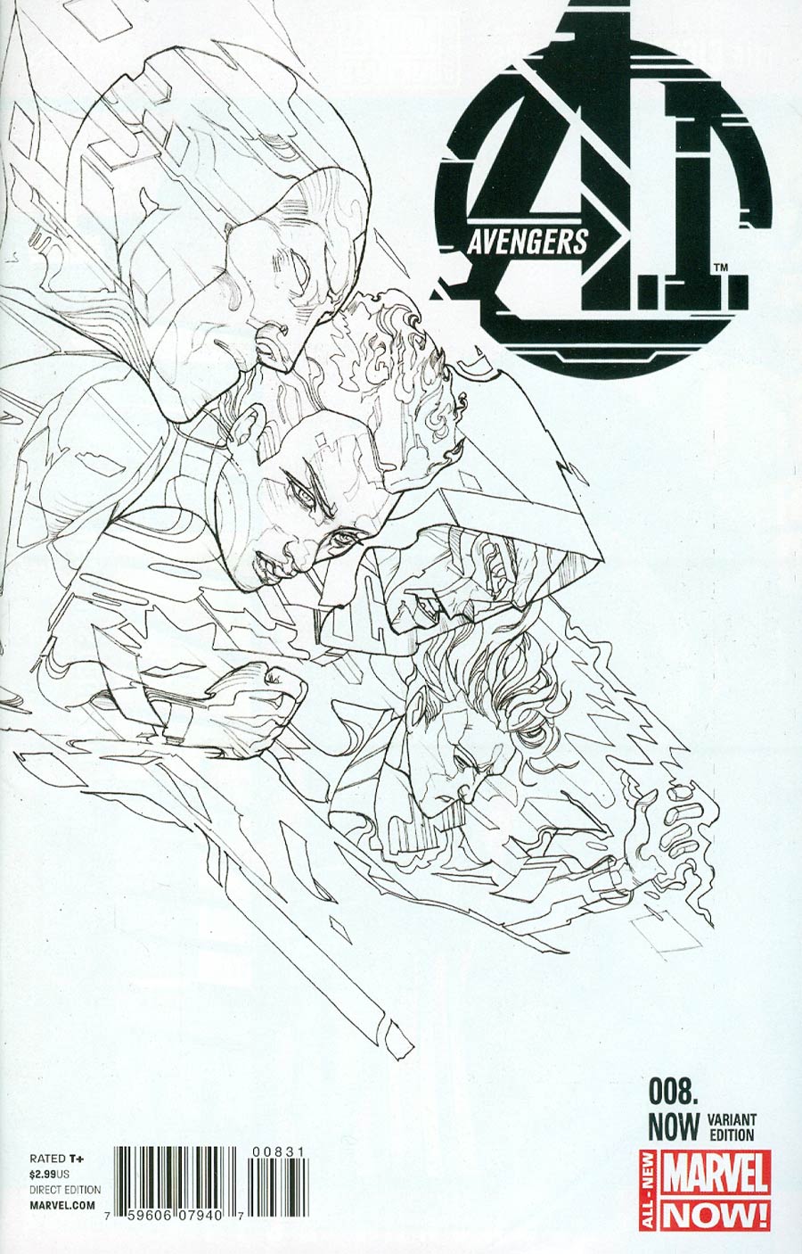 Avengers AI #8 NOW Cover D Incentive Christian Ward Sketch Variant Cover