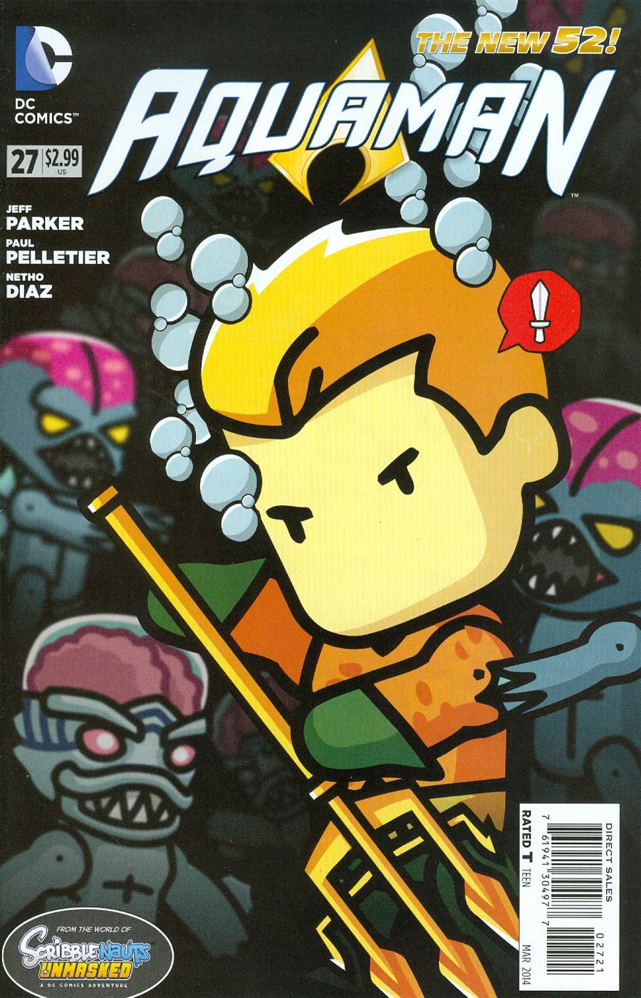 Aquaman Vol 5 #27 Cover B Incentive Scribblenauts Unmasked Variant Cover