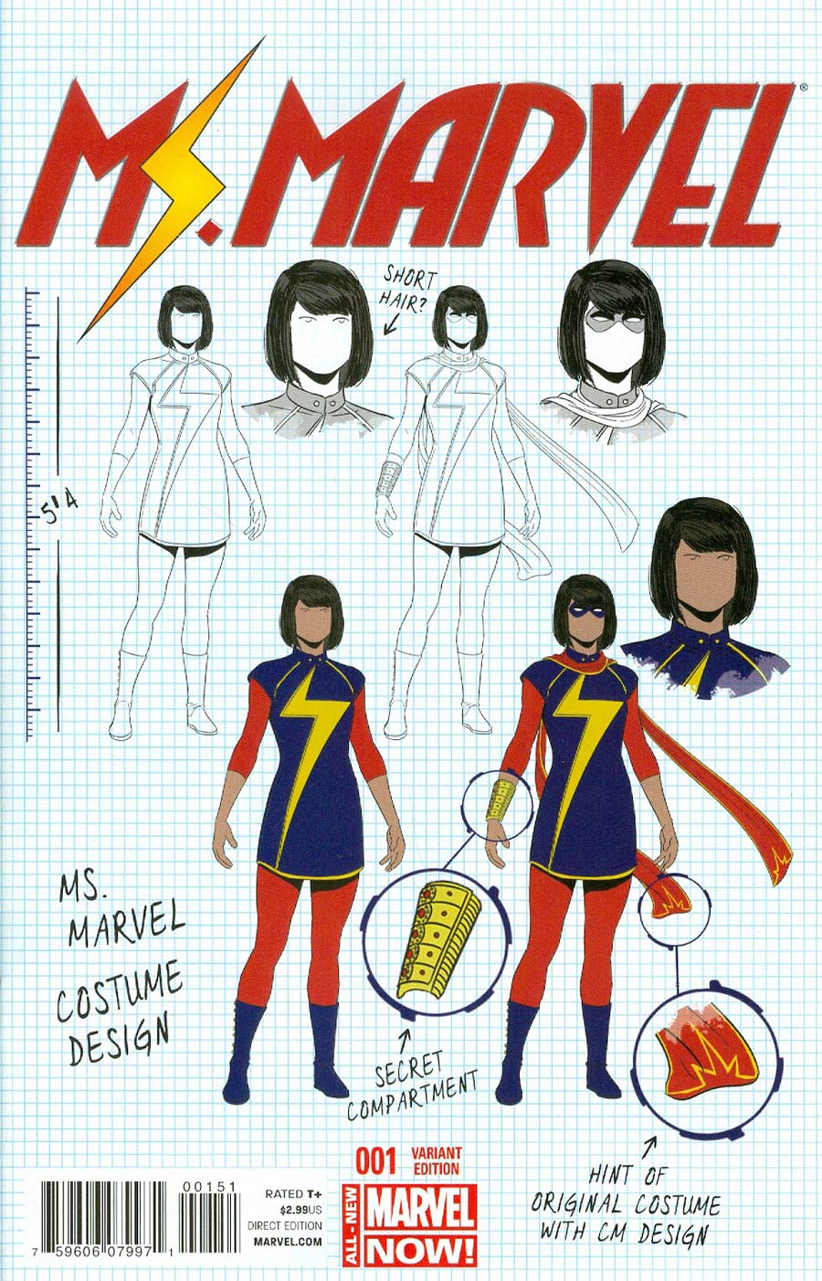 Ms Marvel Vol 3 #1 Cover B Variant Design Cover