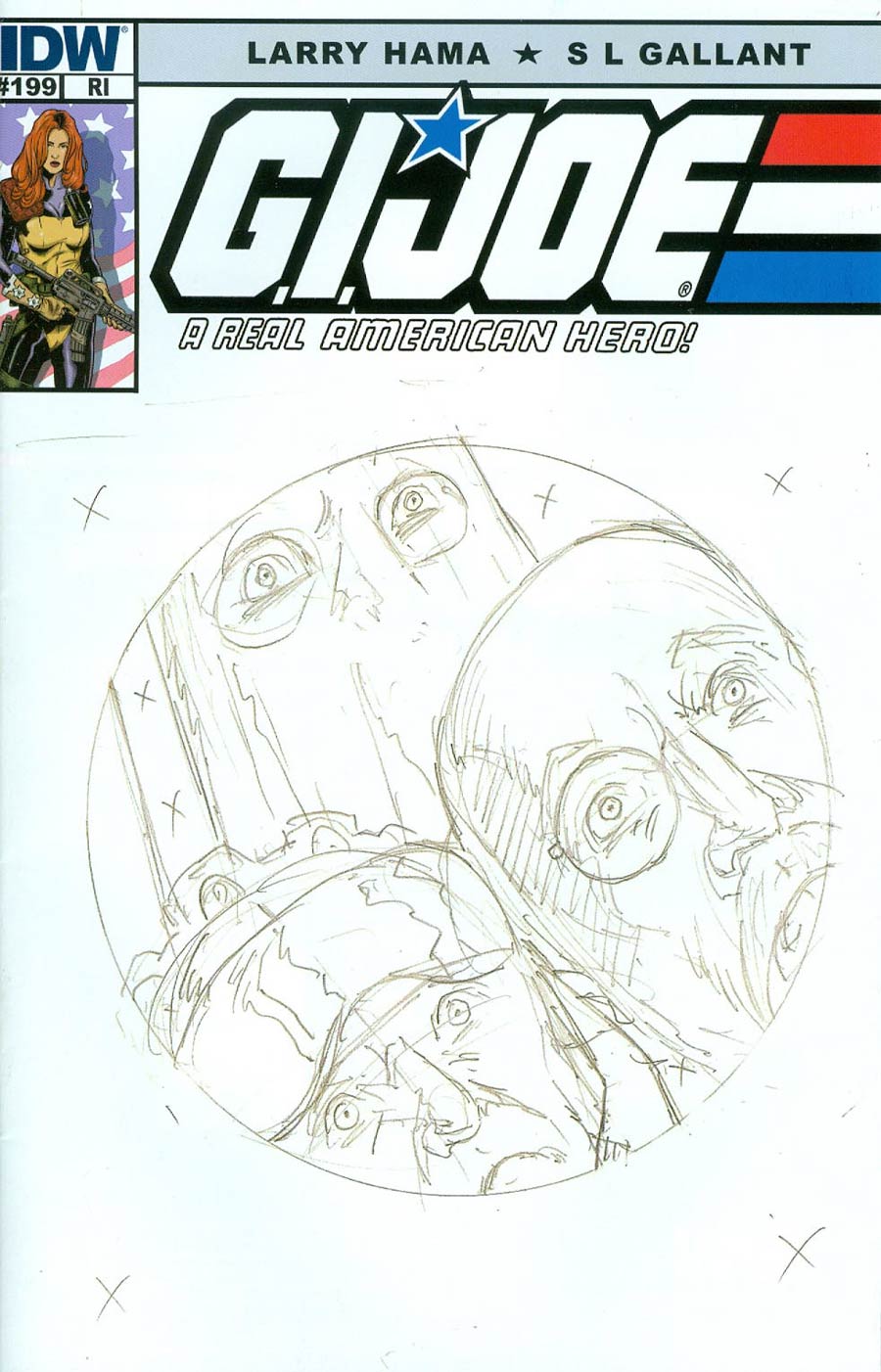 GI Joe A Real American Hero #199 Cover B Incentive Larry Hama Sketch Variant Cover