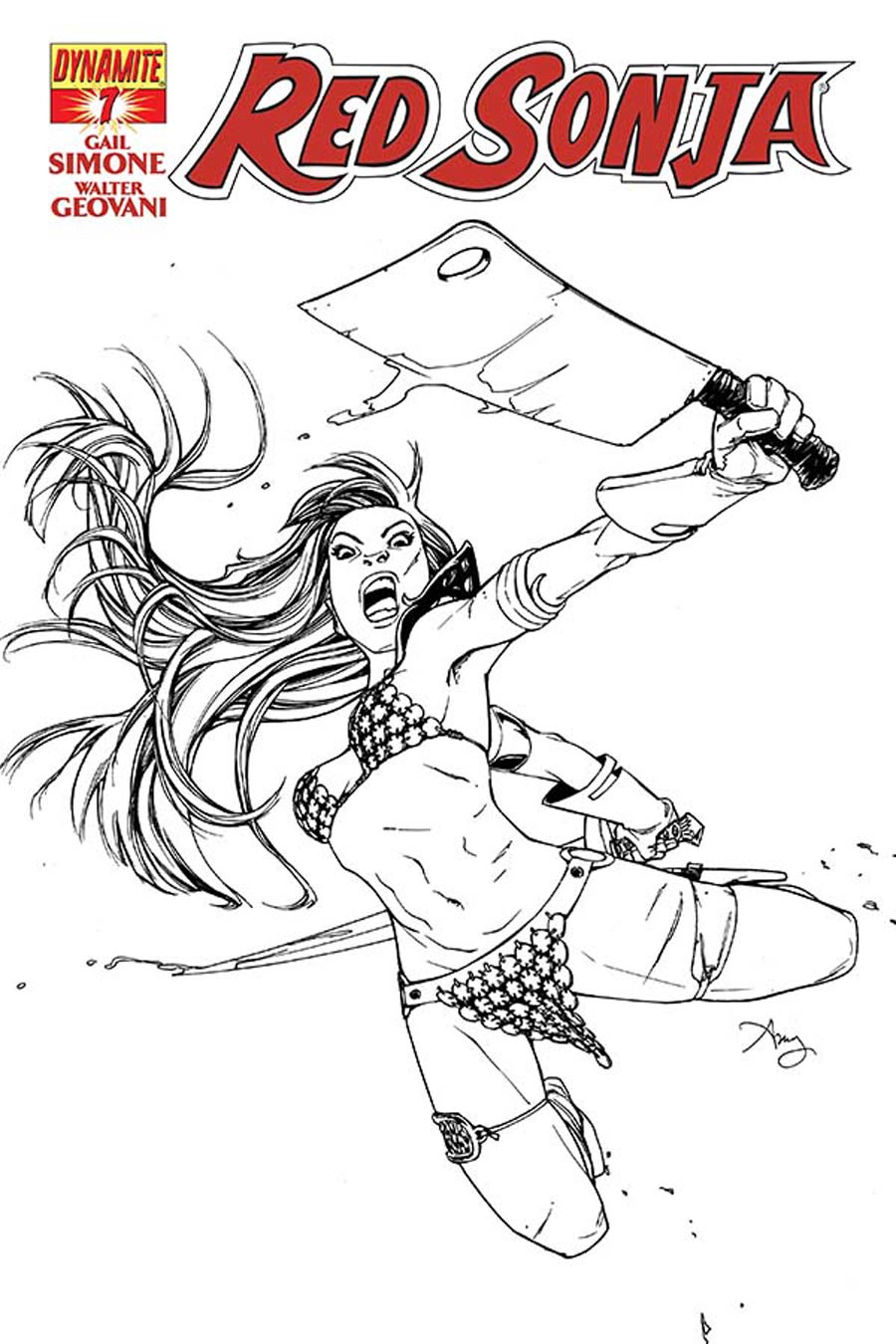 Red Sonja Vol 5 #7 Cover E Incentive Amy Reeder Black & White Cover