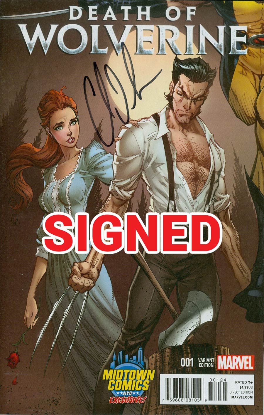 Death Of Wolverine #1 Cover U Midtown Exclusive J Scott Campbell Connecting Variant Cover Signed By Charles Soule (Part 1 of 4)