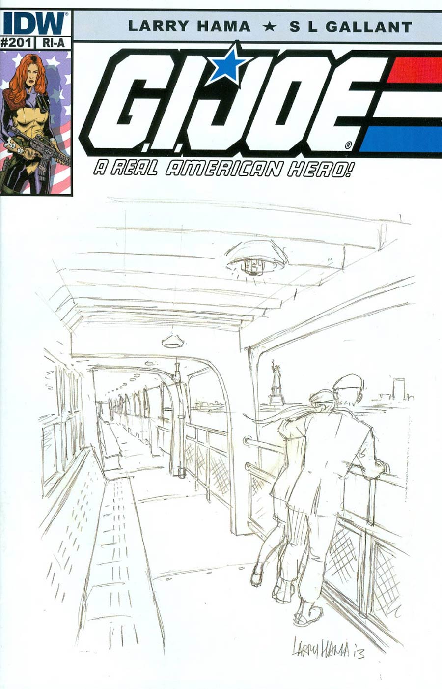 GI Joe A Real American Hero #201 Cover B Incentive Larry Hama Sketch Variant Cover