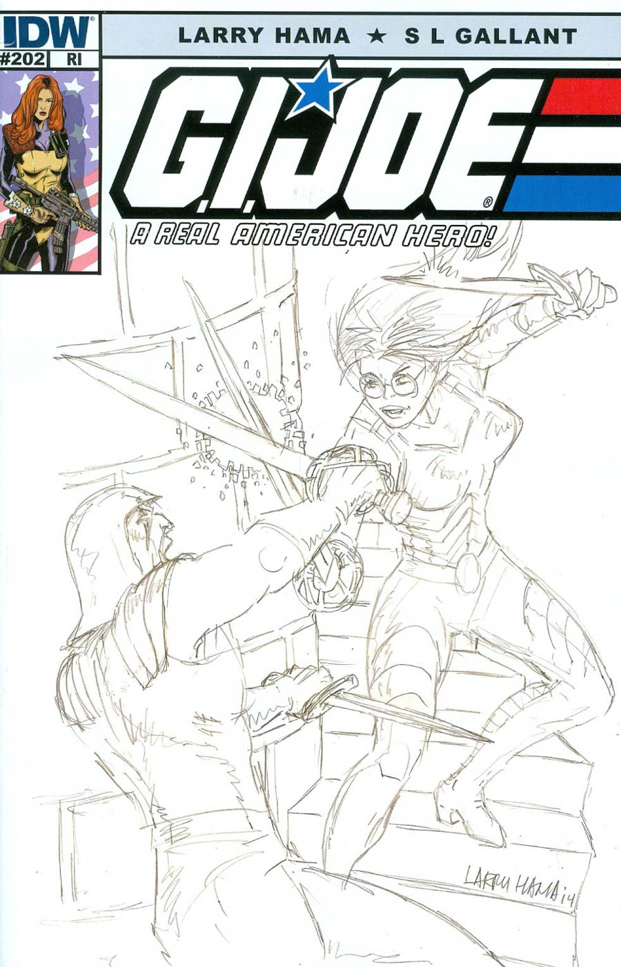 GI Joe A Real American Hero #202 Cover B Incentive Larry Hama Sketch Variant Cover