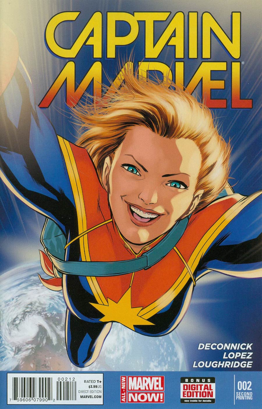 Captain Marvel Vol 7 #2 Cover C 2nd Ptg David Lopez Variant Cover