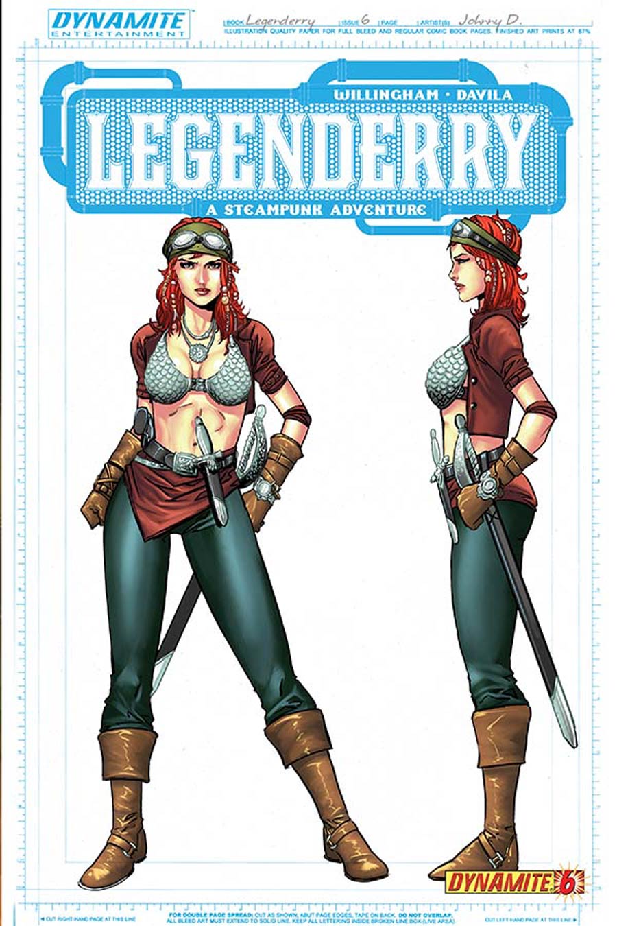 Legenderry A Steampunk Adventure #6 Cover B Incentive Battle Red Sonja Concept Art Variant Cover