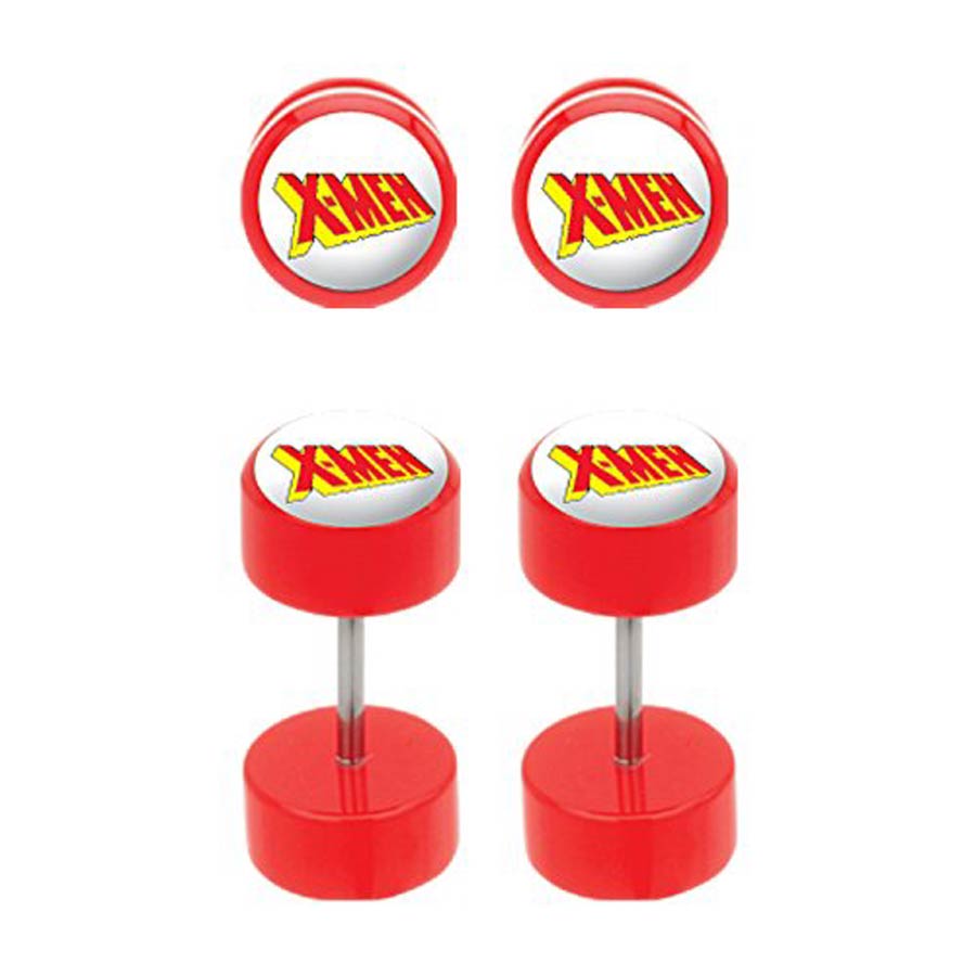 Marvel Comics Red Acrylic Faux Plugs - X-Men 18G