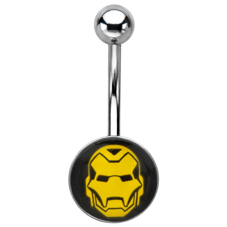 Marvel Comics Stainless Steel Belly Ring - Iron Man Helmet