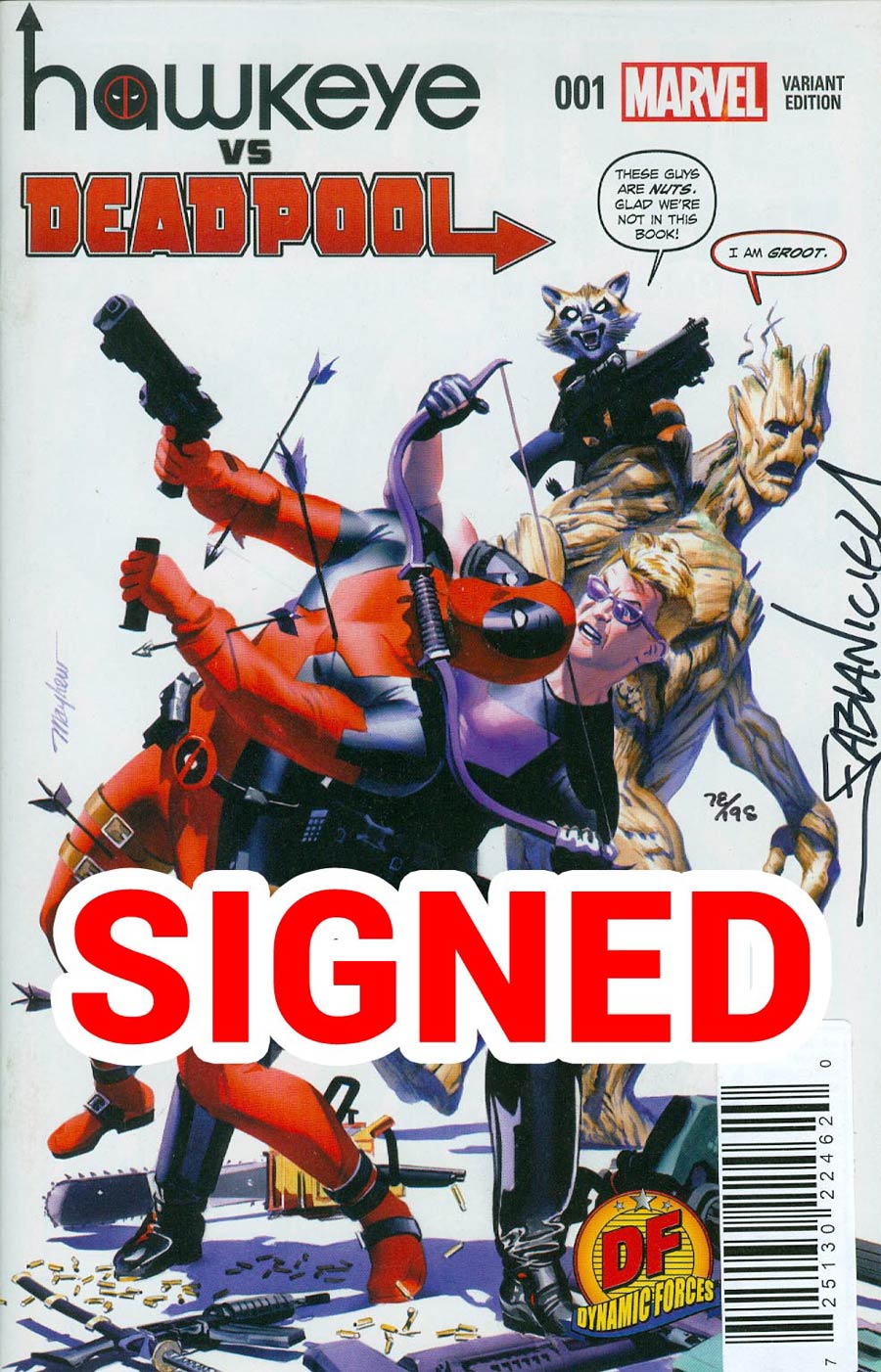 Hawkeye vs Deadpool #1 Cover F DF Exclusive Mike Mayhew Variant Cover Signed By Fabian Nicieza