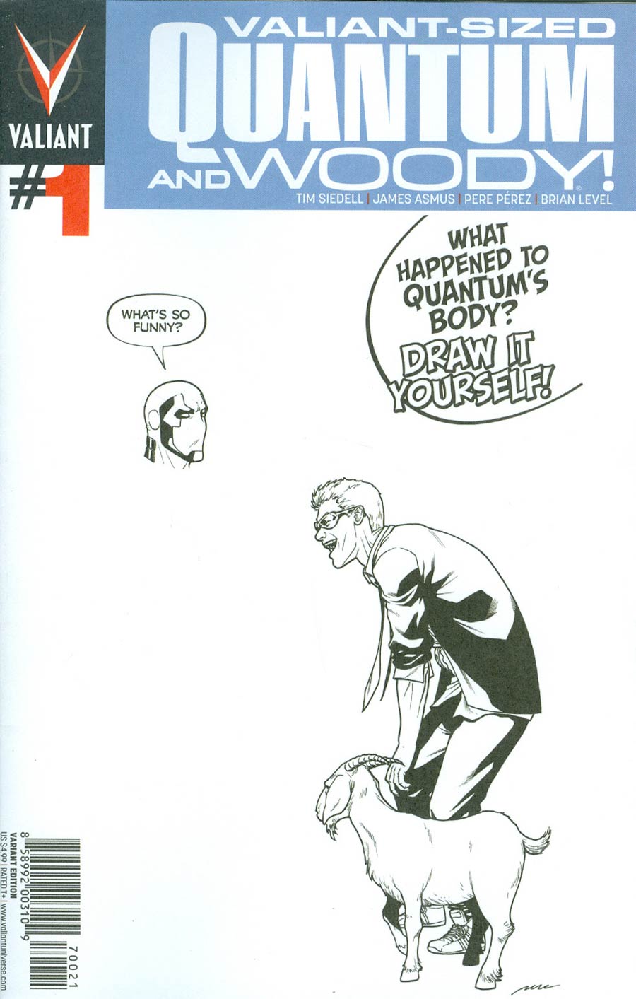 Valiant-Sized Quantum & Woody #1 Cover B Variant Pere Perez Draw Your Own Blank Cover