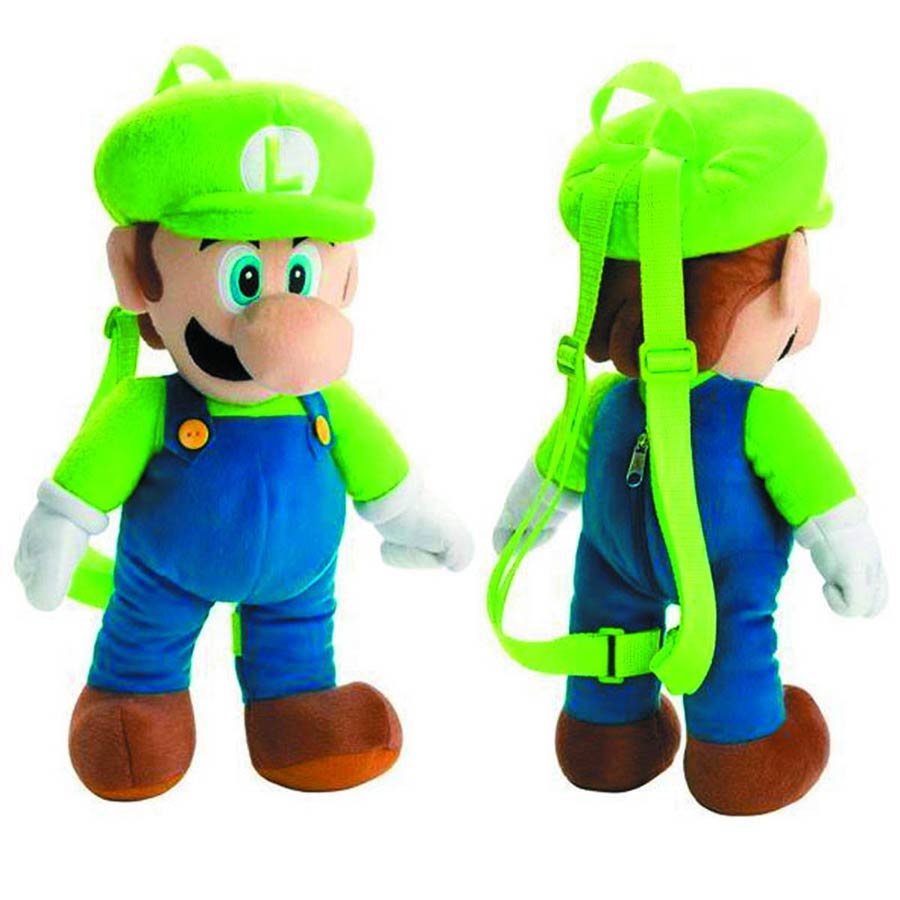 Super Mario Bros Plush Backpack - Luigi