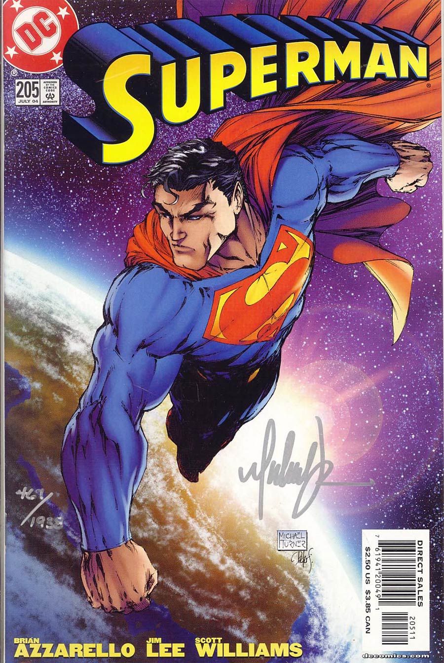 Superman Vol 2 #205 Cover D DF Signed By Michael Turner