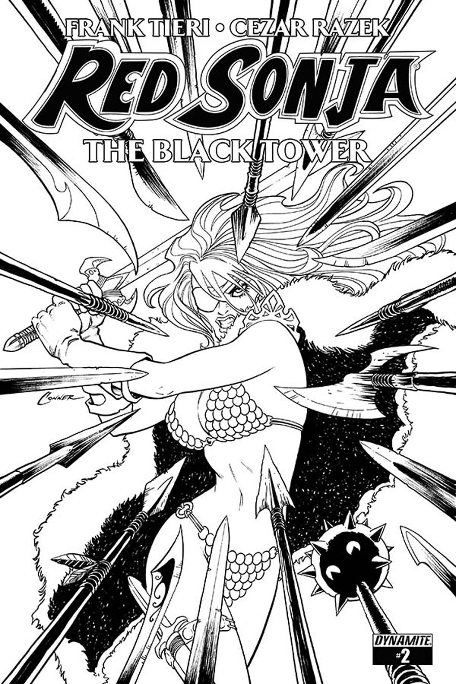 Red Sonja Black Tower #2 Cover B Incentive Amanda Conner Black & White Cover