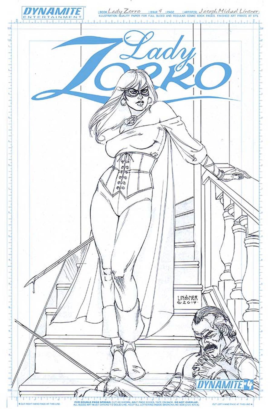 Lady Zorro #4 Cover B Incentive Joseph Michael Linsner Art Board Cover