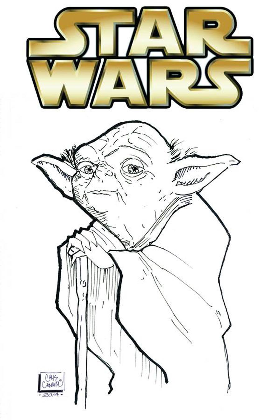 Star Wars Vol 4 #1 Cover Z-D DF Chris Caniano Remarked Yoda Hand-Drawn Sketch Variant Cover