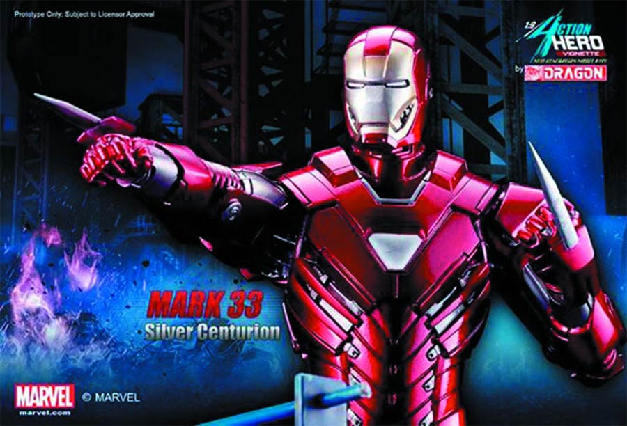 Iron Man 3 Mark XXX Silver Centurion Action Hero Vignette