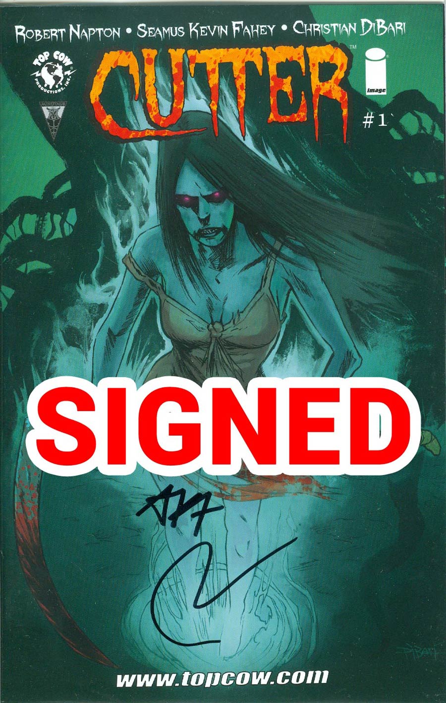 Cutter #1 Cover B Incentive Heavy Stock Variant Cover Signed By Seamus Kevin Fahey And Robert Napton