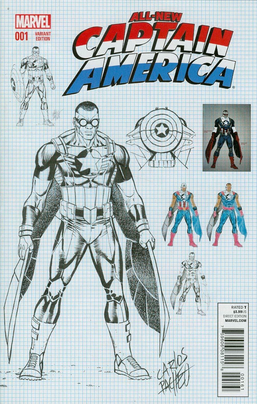 All-New Captain America #1 Cover H Incentive Carlos Pacheco Design Variant Cover