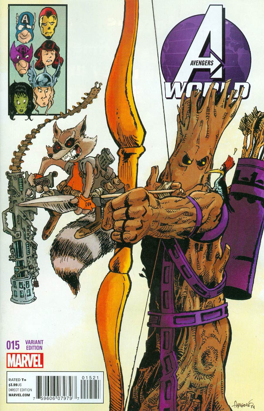 Avengers World #15 Cover B Variant Rocket Raccoon & Groot Cover (AXIS Tie-In)