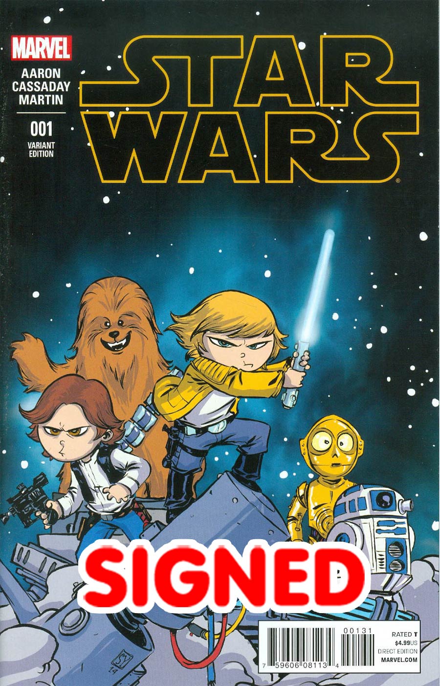 Star Wars Vol 4 #1 Cover Z-H DF Skottie Young Baby Variant Cover Signed By Skottie Young