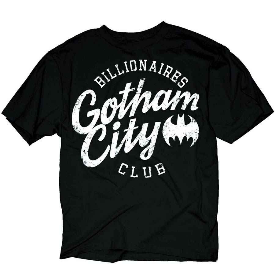 Batman Gotham City Billionaires Club Black T-Shirt Large