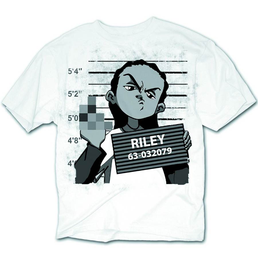 Boondocks Riley Mugshot White T-Shirt Large