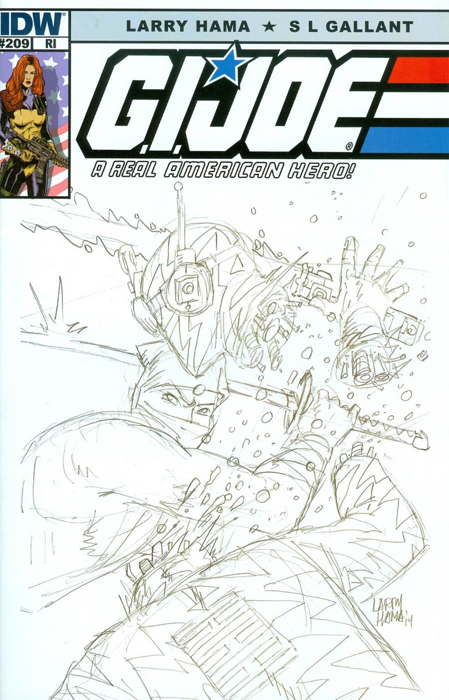 GI Joe A Real American Hero #209 Cover C Incentive Larry Hama Sketch Variant Cover