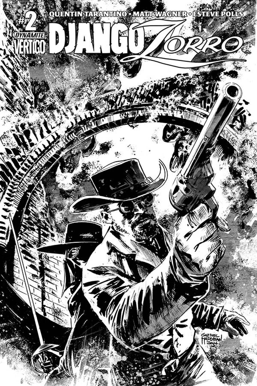 Django Zorro #2 Cover E Incentive Gabriel Hardman Black & White Cover