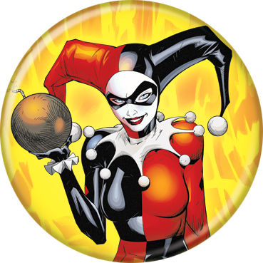 DC Comics 1.25-inch Button - Harley Quinn With Bomb On Yellow (84242)