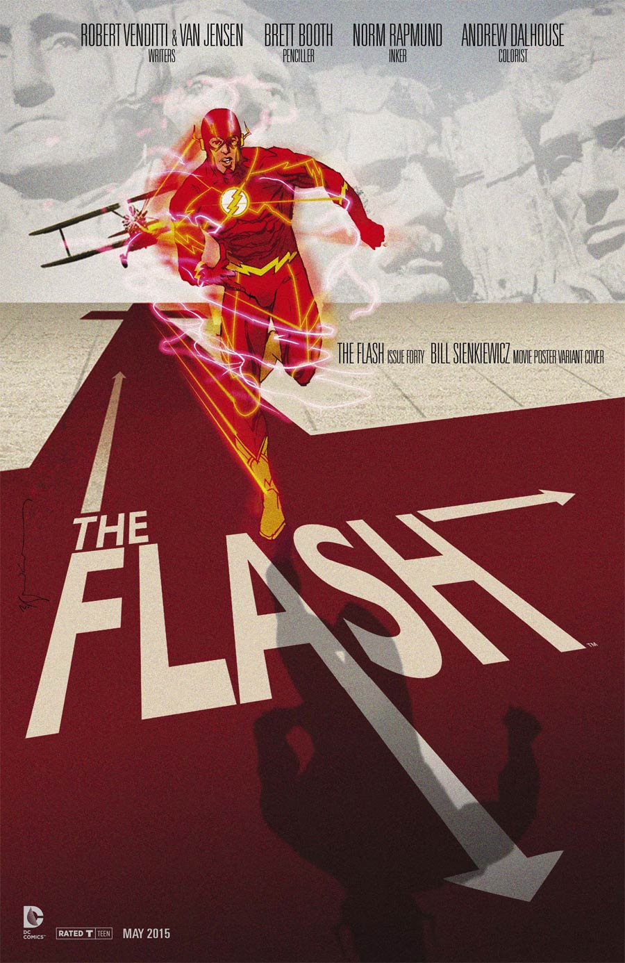 Flash Vol 4 #40 Cover B North By Northwest WB Movie Poster Cover