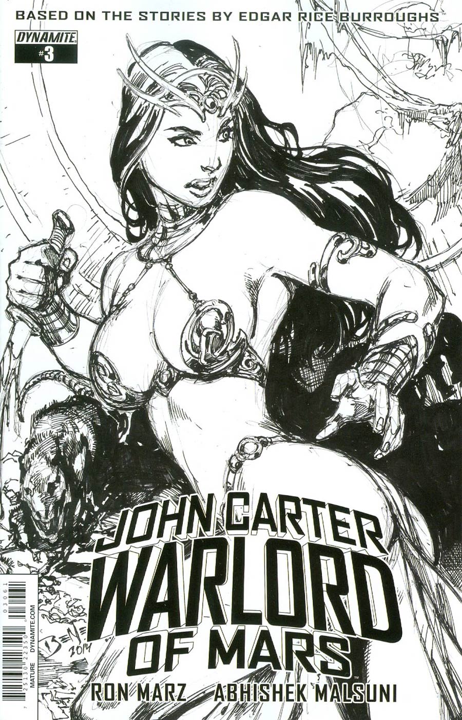 John Carter Warlord Of Mars Vol 2 #3 Cover F Incentive Ed Benes Black & White Cover