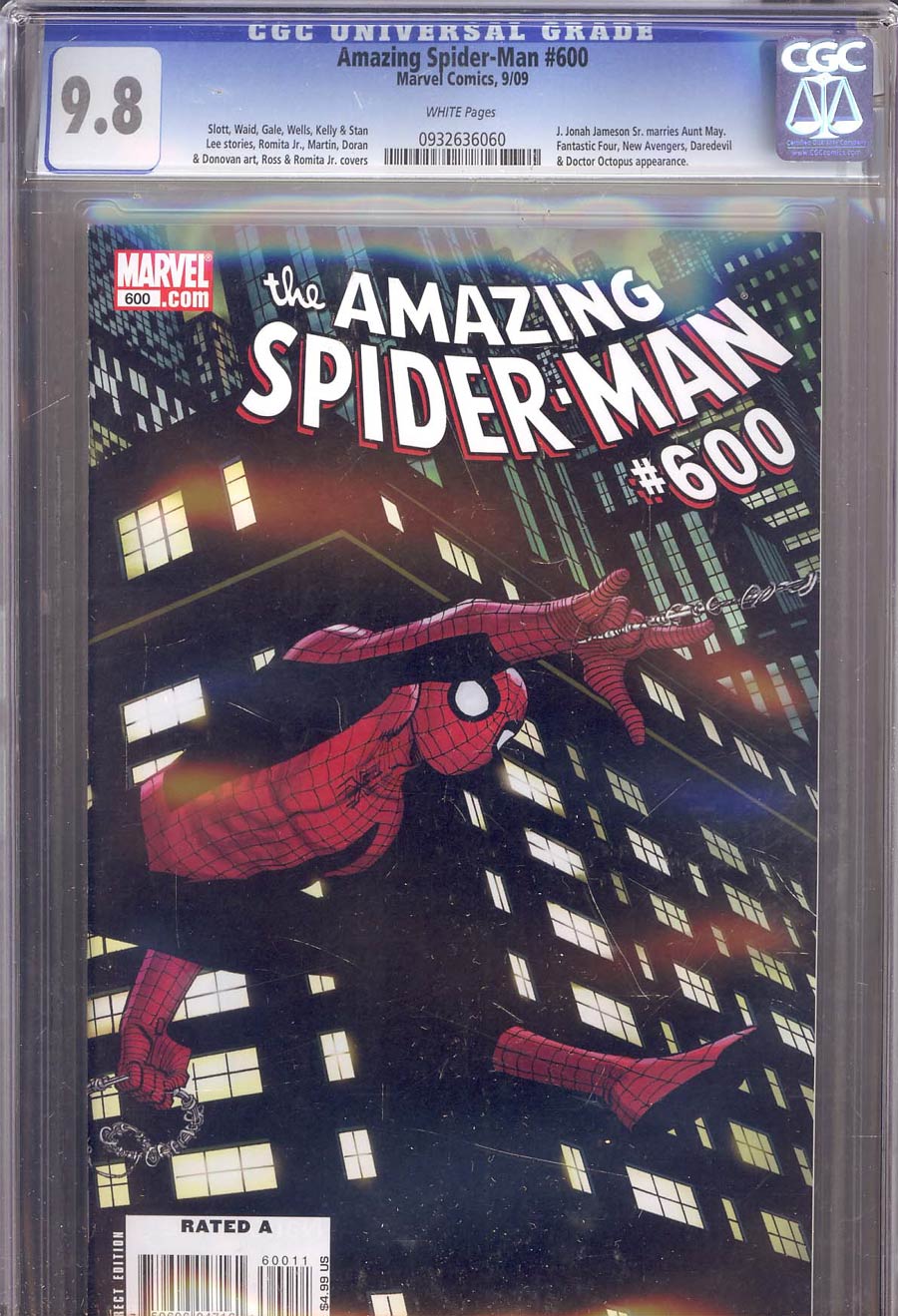 Amazing Spider-Man Vol 2 #600 CGC 9.8 1st Ptg Regular John Romita Jr Cover