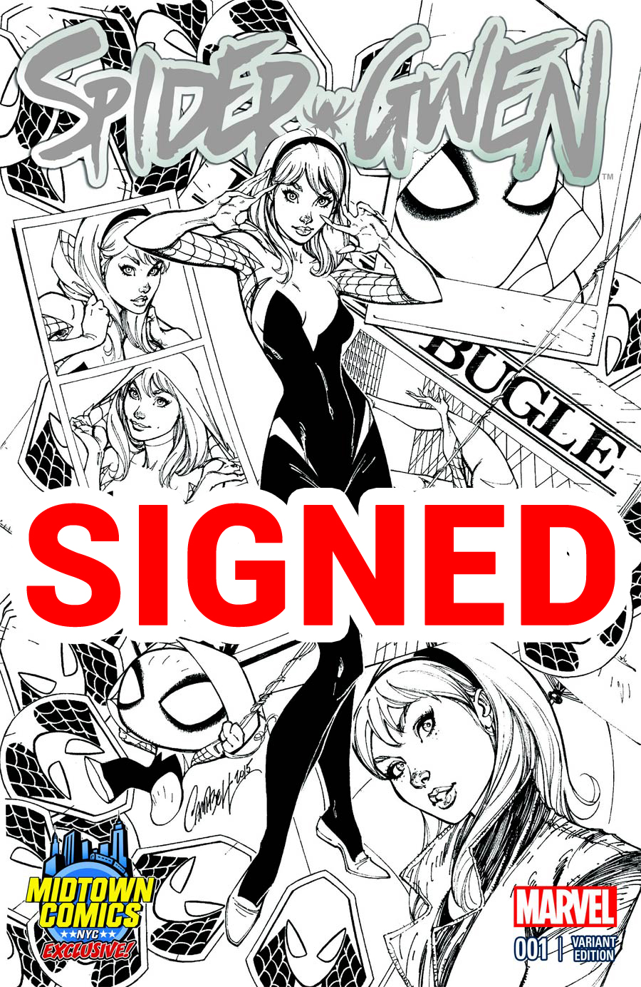 Spider-Gwen #1 Cover M Midtown Exclusive J Scott Campbell Sketch Variant Cover Signed By Jason Latour