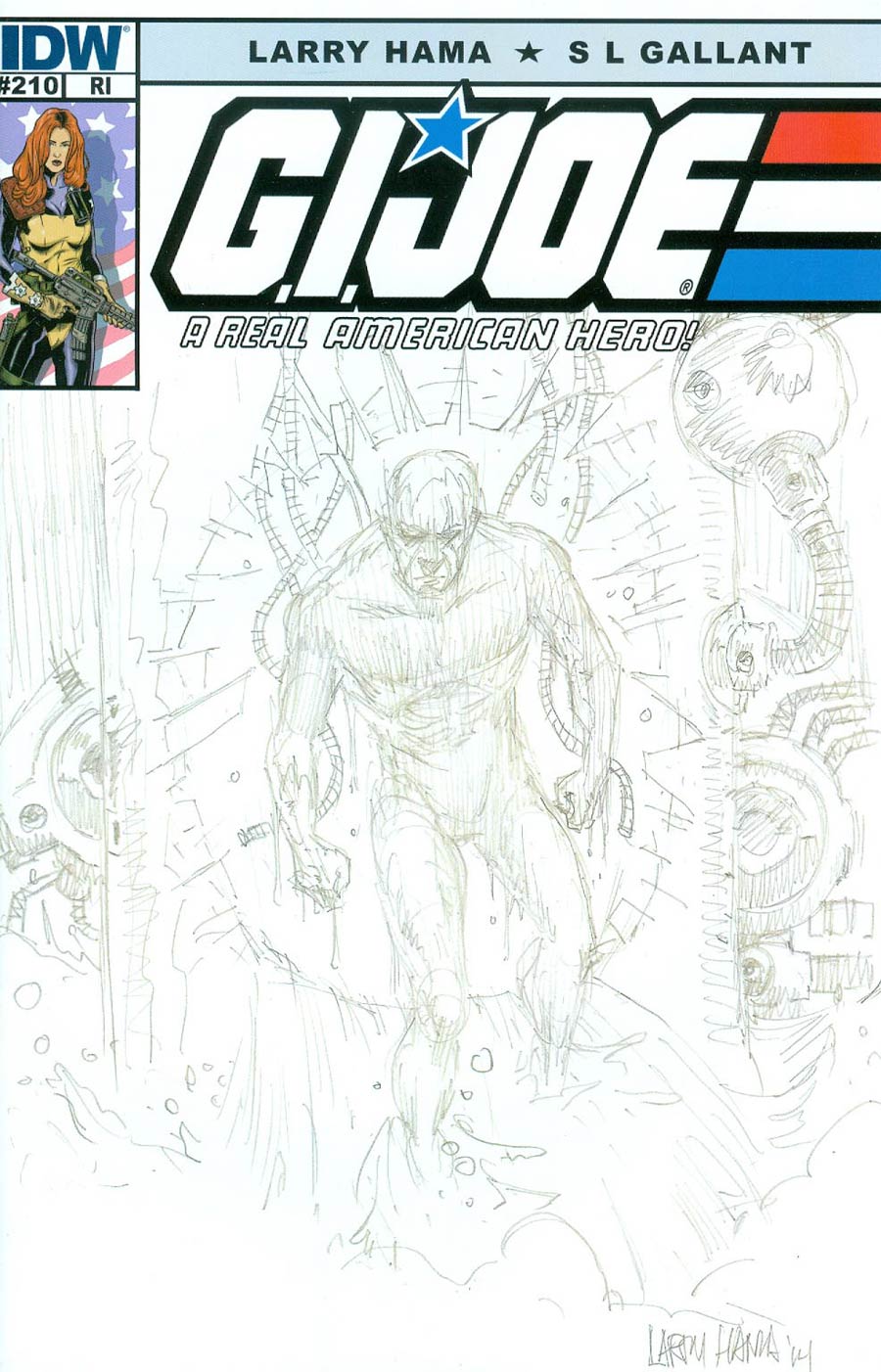 GI Joe A Real American Hero #210 Cover C Incentive Larry Hama Sketch Variant Cover