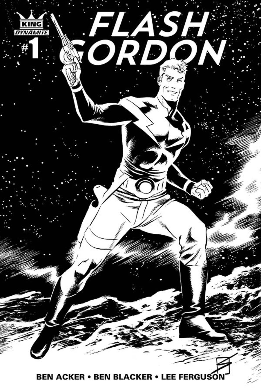 King Flash Gordon #1 Cover F Incentive Ron Salas Black & White Variant ...